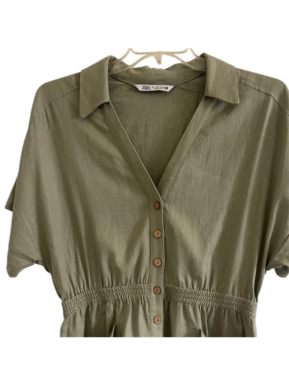 Zara Women's Romper Olive Linen
Blend Size Large - Picture 8 of 8